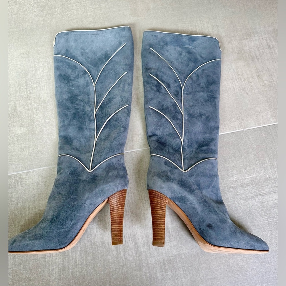 Janet & Janet blue suede boots